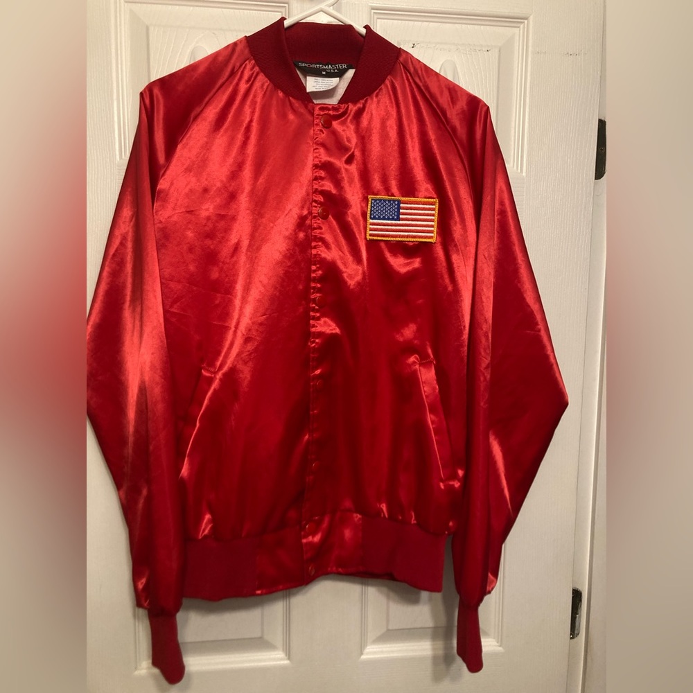Vintage red Sportsmaster nylon bomber jacket